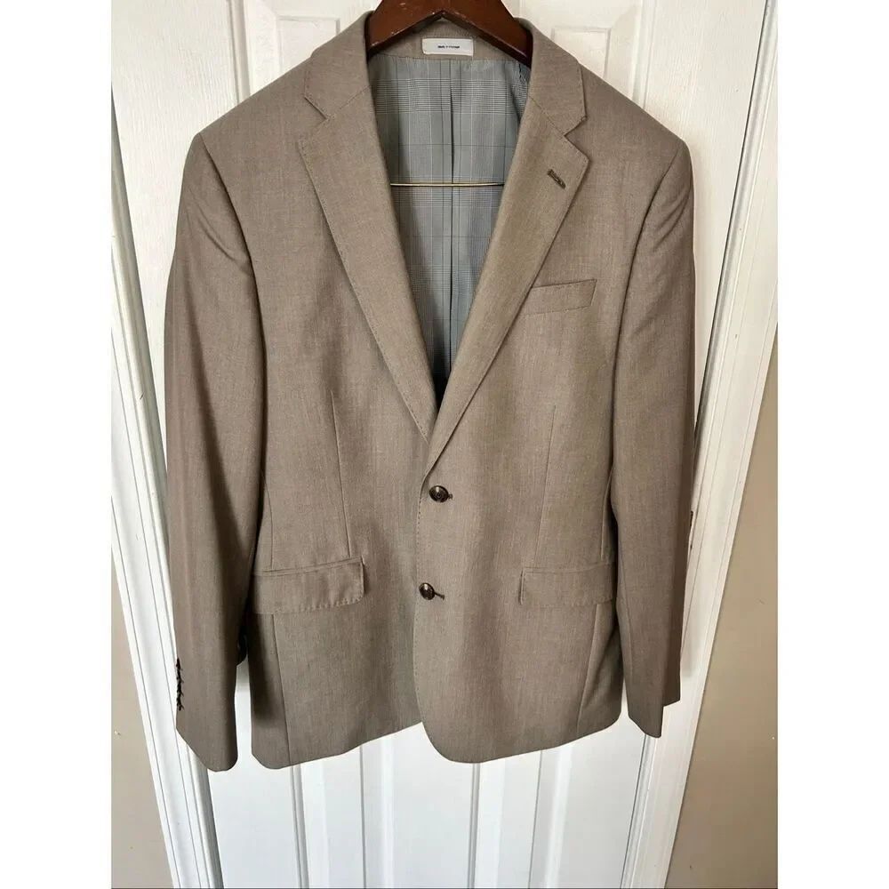 J. ferrar light brown blazer jacket slim fit two cotton size 40R